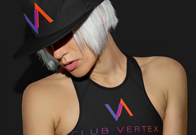 Club Vertex brand on clothing