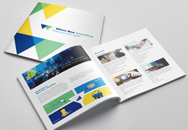 Where Now designed printed brochure