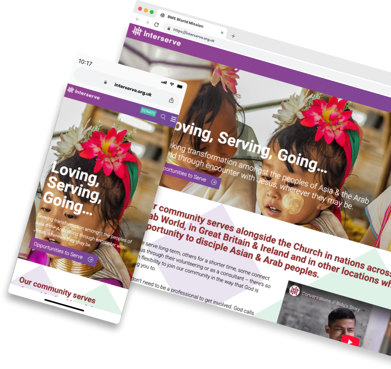 Screenshot of the Interserve website